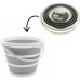 Balde Retratil Powermaid Branco/Cinza 10L