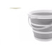 Balde Retratil Powermaid Branco/Cinza 10L