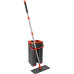 Mop Powermaid Lava E Seca Balde Vertical Refil Microfibra Cabo Aco Inox 125Cm - Vermelho/Cinza