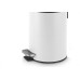 Lixeira Com Pedal Redonda Powermaid Matte 3 Litros Branca