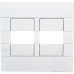 Placa Conjunto Dicompel Ritz Branca 4X4 - 2 Modulos Horizontais + Suporte - Rzb-2300/41