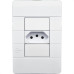 Conjunto Dicompel Ritz 1 Tomada Horizontal 2P+T. 10A. Branco - Rzb-2000/29
