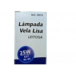 Lampada Vela Lisa Brasfort 25Wx127V. Leitosa - Kit C/10 Peças