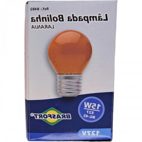 Lampada Colorida Brasfort 15Wx127V. Laranja - Kit C/25 Peças