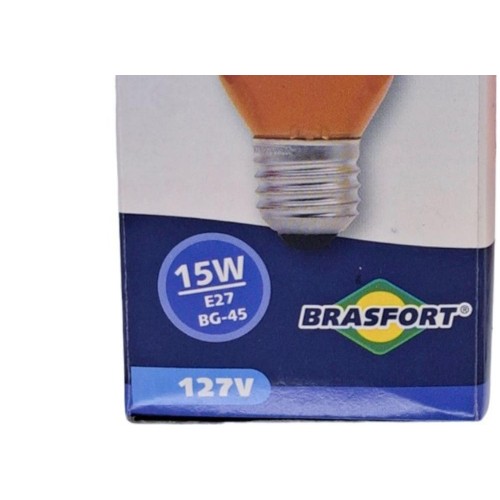 Lampada Colorida Brasfort 15Wx127V. Laranja - Kit C/25 Peças