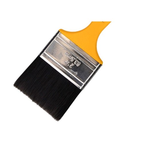 Pincel Trincha Pintura Roma Preta Ref.304   2.1/2'' Cabo Amarelo - Kit C/12 Peças