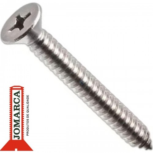 Parafuso Auto Atarraxante Inox Chata Philips Jomarca 3,5 X 25Mm - Kit C/2 Centos