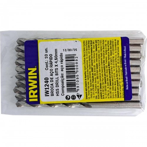 Broca Aco Rapido Irwin 4,5 Mm - Kit C/10 Peças