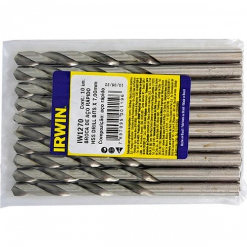 Broca Aco Rapido Irwin 7,0 Mm - Kit C/10 Peças