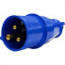 Acoplamento Industrial Macho Steck Newkon 2 Polos+Terra 200V. A 250V. 16A. Azul N3076