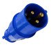 Acoplamento Industrial Macho Steck Newkon 2 Polos+Terra 200V. A 250V. 16A. Azul N3076