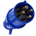 Acoplamento Industrial Macho Steck Newkon 3 Polos+Terra 200V. A 250V. 16A. Azul N4079