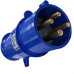 Acoplamento Industrial Macho Steck Newkon 3 Polos+Terra 200V. A 250V. 32A. Azul N4279