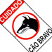 Placa Look 20X30Cm (Cuidado Cao Bravo) - Kit C/5 Pecas