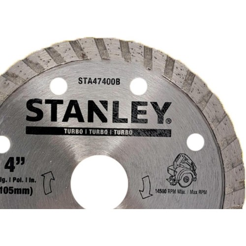 Disco Diamantado Stanley Turbo Seco 105Mm X 20Mm - 4'' - Sta47400B