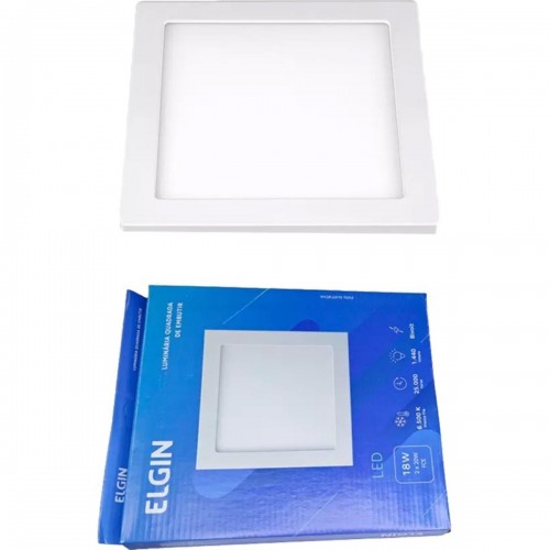 Plafon Led Embutir Elgin Quadrado 18W. 6500K. Bivolt Branco