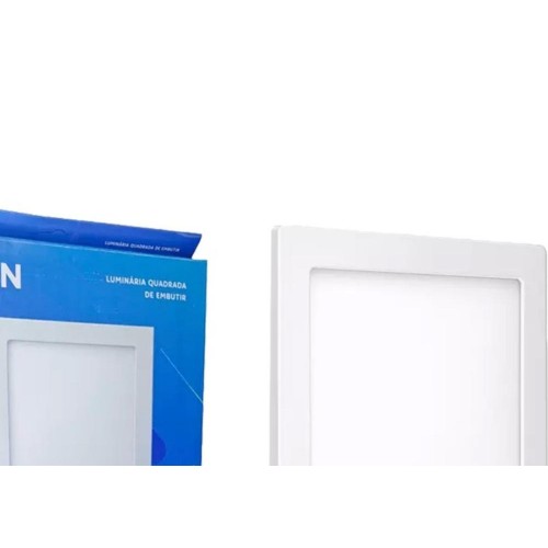 Plafon Led Embutir Elgin Quadrado 18W. 6500K. Bivolt Branco