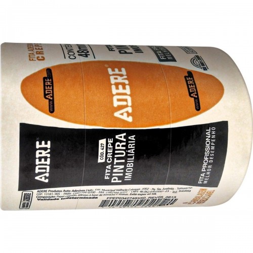 Fita Crepe Adere Para Pintura Imobiliaria 427 Profissional 48Mm X 50M - Kit C/3 Rolos