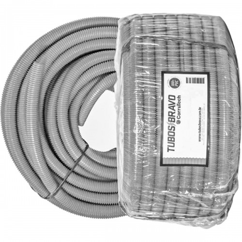 Conduite Corrugado Tubos Bravo Cinza   3/4'' - Com 50M