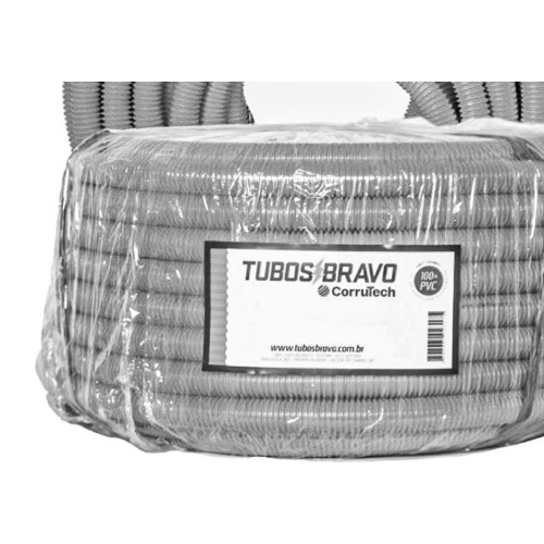 Conduite Corrugado Tubos Bravo Cinza   3/4'' - Com 50M