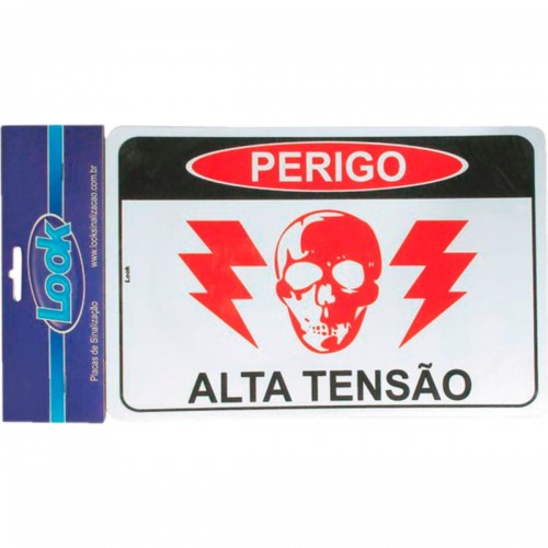 Placa Sinalizacao 20X30 Per.Alta Tensao - Kit C/5 Cartelas