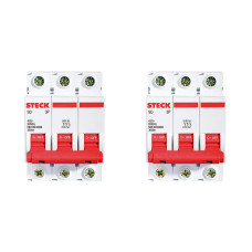 Kit C/2 - Disjuntor Steck Din Tripolar 25A Sd63 3Ka