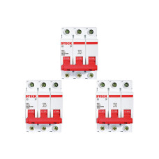 Kit C/3 - Disjuntor Steck Din Tripolar 25A Sd63 3Ka