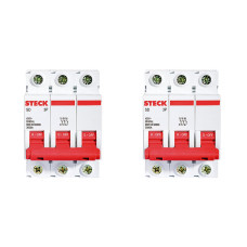 Kit C/2 - Disjuntor Steck Din Tripolar 63A Sd63 3Ka