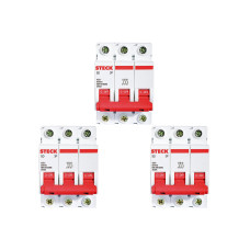 Kit C/3 - Disjuntor Steck Din Tripolar 63A Sd63 3Ka