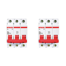 Kit C/2 - Disjuntor Steck Din Tripolar 80A Sd3 10Ka