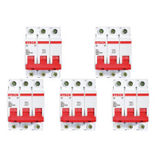 Kit C/5 - Disjuntor Steck Din Tripolar 80A Sd3 10Ka