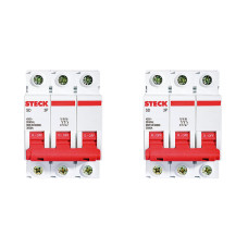 Kit C/2 - Disjuntor Steck Din Tripolar 100A Sd3 10Ka