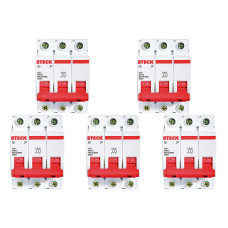 Kit C/5 - Disjuntor Steck Din Tripolar 100A Sd3 10Ka