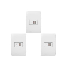 Kit C/3 - Conjunto Soprano Ilus 4X2 Branco Com Placa(1Par...