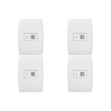 Kit C/4 - Conjunto Soprano Ilus 4X2 Branco Com Placa(1Par...