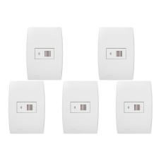 Kit C/5 - Conjunto Soprano Ilus 4X2 Branco Com Placa(1Par...
