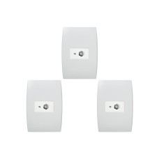 Kit C/3 - Conjunto Soprano Ilus 4X2 Branco Com Placa(1Tomada  ..