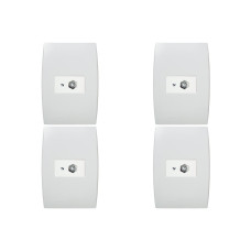 Kit C/4 - Conjunto Soprano Ilus 4X2 Branco Com Placa(1Tomada  ..
