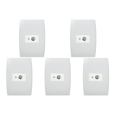 Kit C/5 - Conjunto Soprano Ilus 4X2 Branco Com Placa(1Tomada  ..