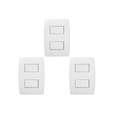 Kit C/3 - Conjunto Soprano Ilus 4X2 Branco Com Placa(1Sim...