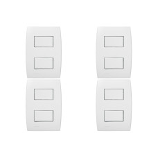 Kit C/4 - Conjunto Soprano Ilus 4X2 Branco Com Placa(1Sim...