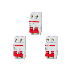 Kit C/3 - Disjuntor Steck Din Bipolar 16A Sd62 C Sdd62C16