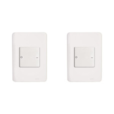 Kit C/2 - Conjunto Perlex Aros 4X2 Branco Com Placa(1Bipo...