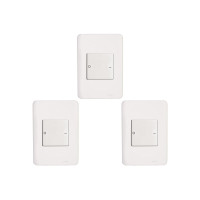 Kit C/3 - Conjunto Perlex Aros 4X2 Branco Com Placa(1Bipo...