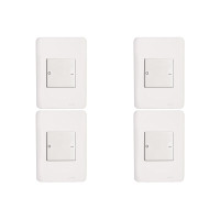 Kit C/4 - Conjunto Perlex Aros 4X2 Branco Com Placa(1Bipo...