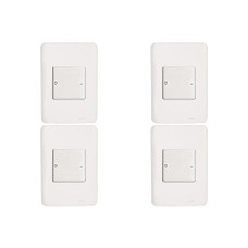 Kit C/4 - Conjunto Perlex Aros 4X2 Branco Com Placa(1Bipo...