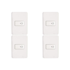 Kit C/4 - Conjunto Perlex Aros 4X2 Branco Com Placa(1Camp...