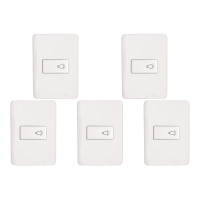 Kit C/5 - Conjunto Perlex Aros 4X2 Branco Com Placa(1Camp...