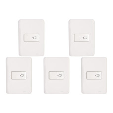 Kit C/5 - Conjunto Perlex Aros 4X2 Branco Com Placa(1Camp...