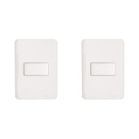 Kit C/2 - Conjunto Perlex Aros 4X2 Branco Com Placa(1Para...